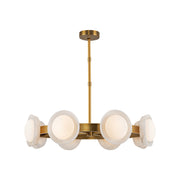 Alora - CH320837VBAR-UNV - LED Chandelier - Alonso - Vintage Brass/Alabaster