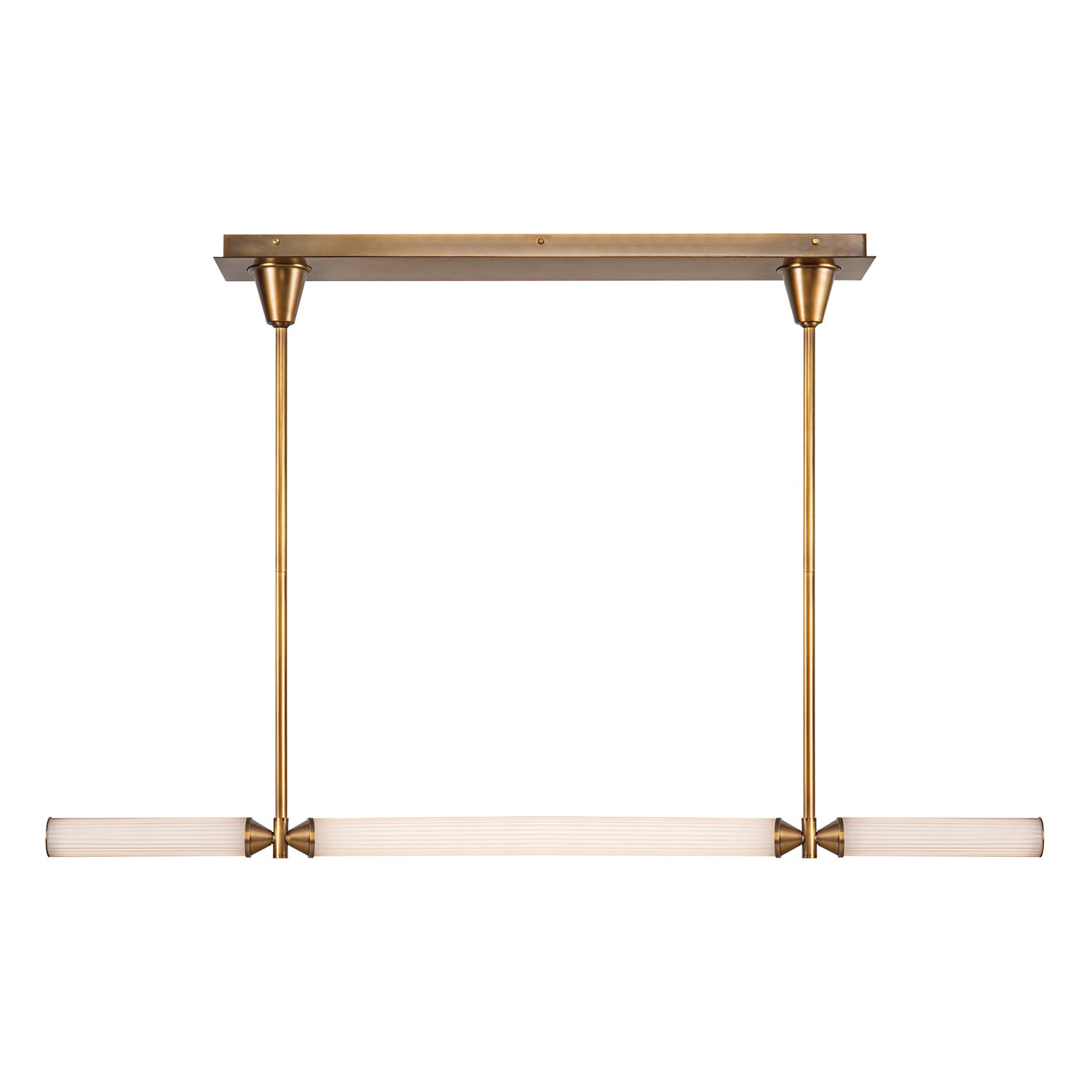 Alora - LP348148VBFR-UNV - LED Linear Pendant - Edwin - Vintage Brass/Frosted Ribbed Glass