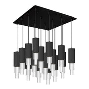 Alora - MP502204MBCR-16 - LED Pendant - Bordeaux - Matte Black/Clear Ribbed Glass
