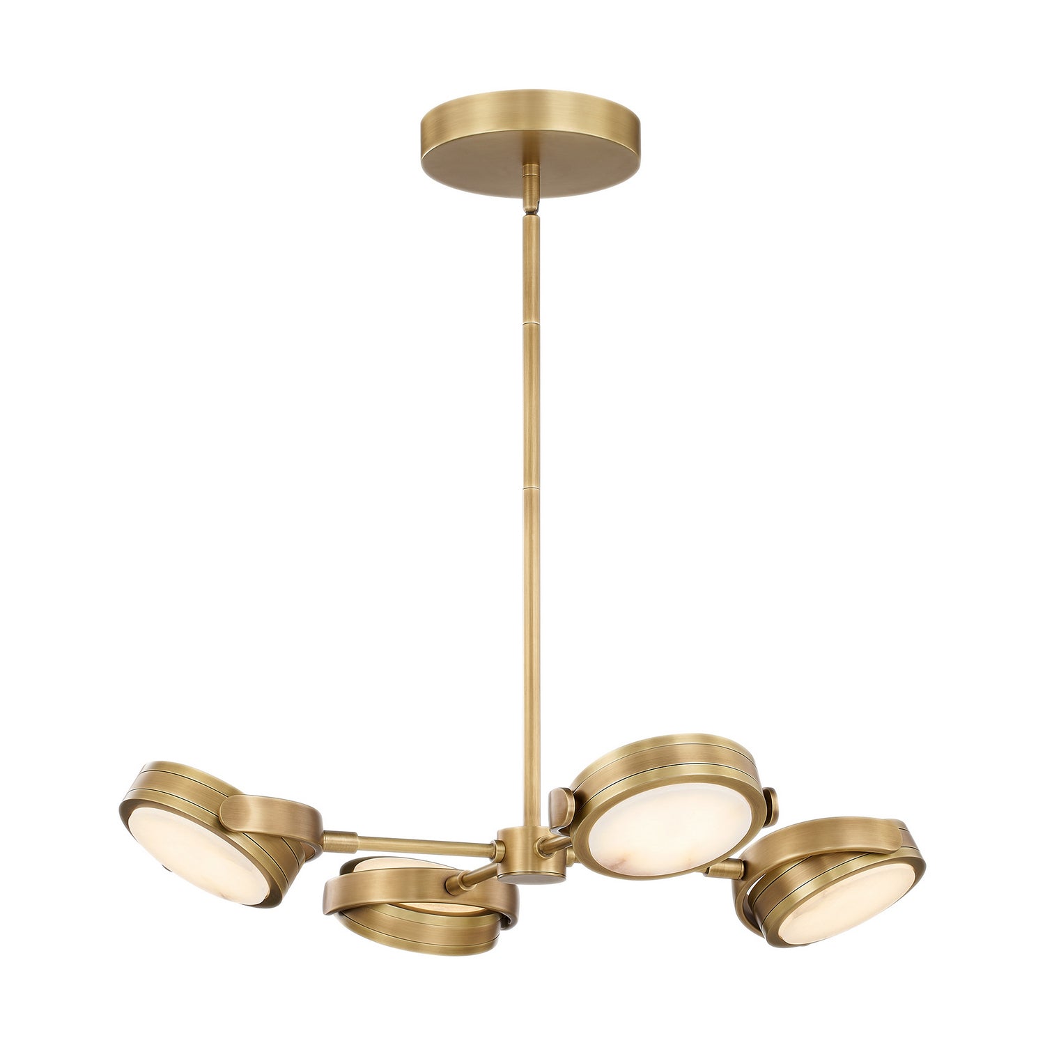Alora - PD325428VBAR-UNV-010 - LED Pendant - Blanco - Vintage Brass/Alabaster