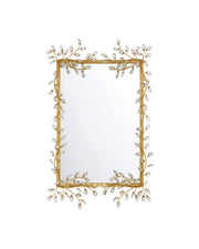 Currey and Company - 1000-0161 - Mirror - Forget-Me-Not - Clear/Chinois Gold Leaf
