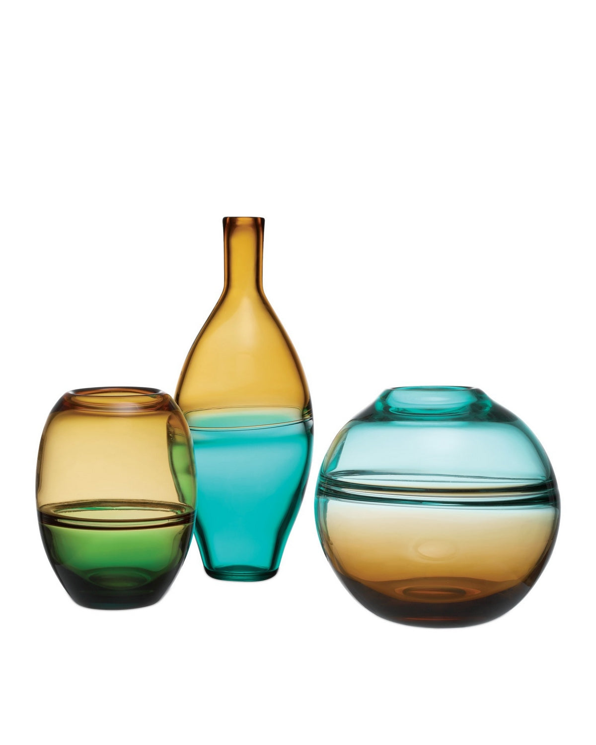 Currey and Company - 1200-1011 - Vase - Tapio - Aqua Blue/Amber/Green
