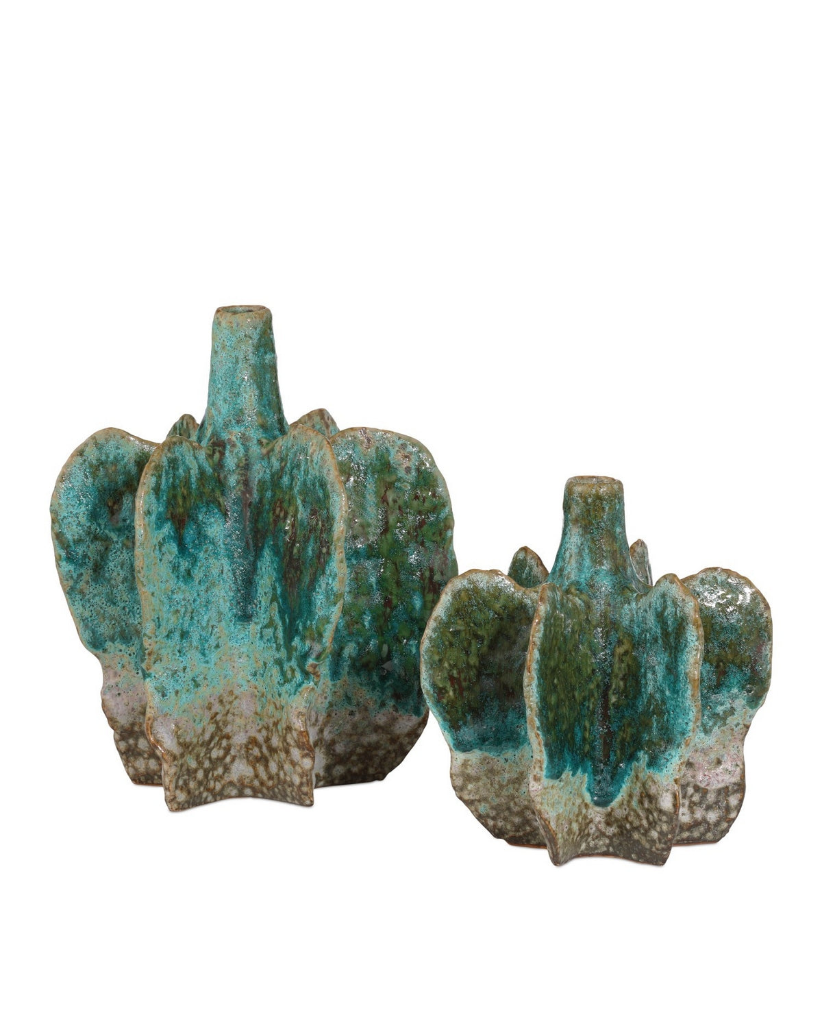 Currey and Company - 1200-1013 - Vase - Urbano - Turquoise/Brown