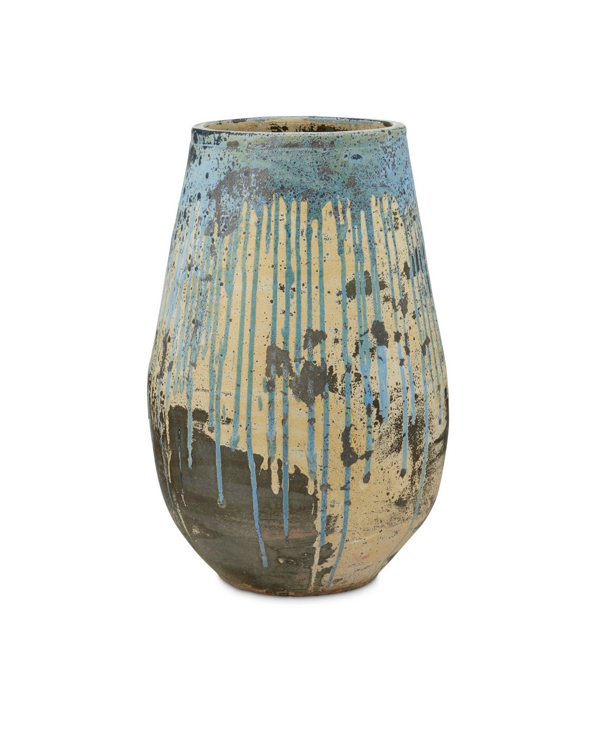 Currey and Company - 2200-0014 - Planter - Capaci - Antique White/Blue Drip