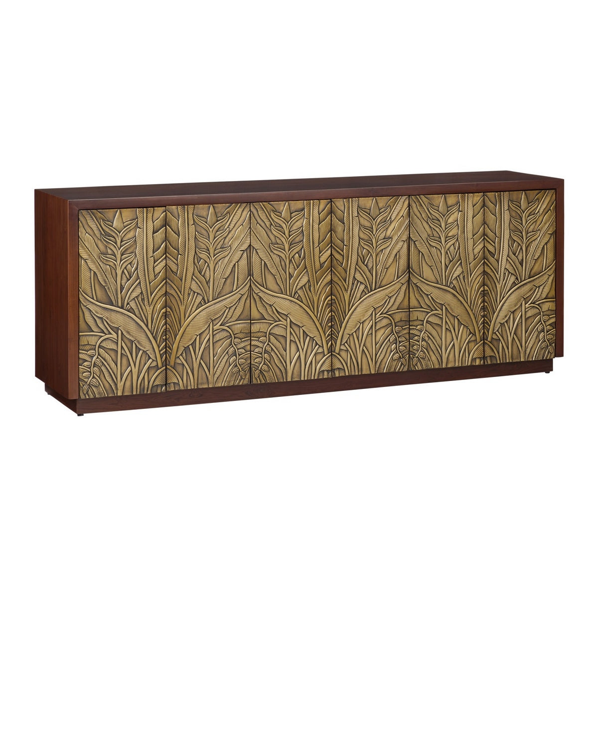 Currey and Company - 3000-0324 - Credenza - Jardin - Walnut/Antique Brass