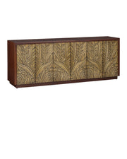 Currey and Company - 3000-0324 - Credenza - Jardin - Walnut/Antique Brass