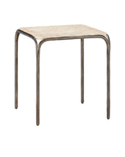 Currey and Company - 4000-0221 - Side Table - Crema - Natural/Bronze