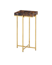 Currey and Company - 4000-0226 - Accent Table - Casey - Natural/Brass