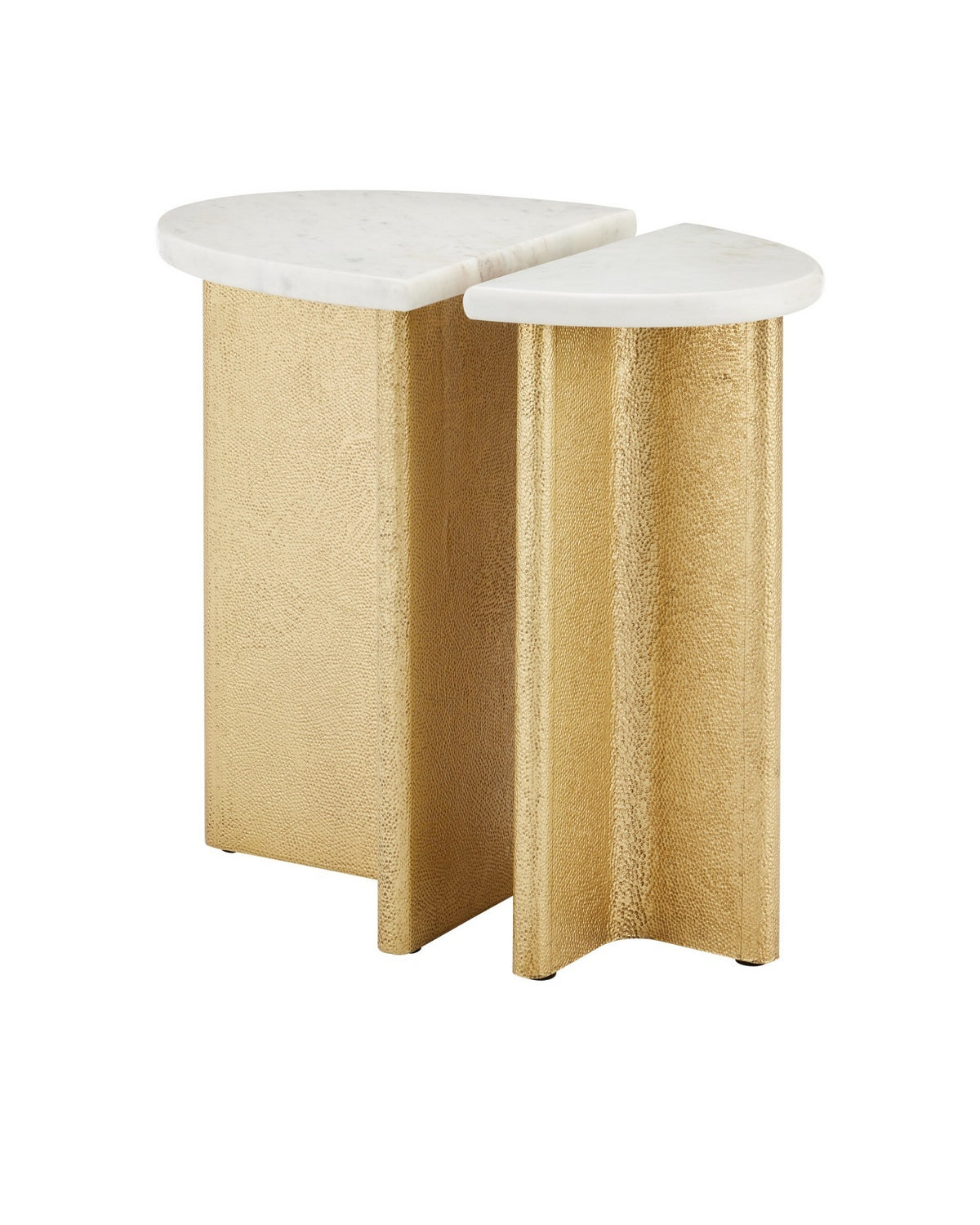 Currey and Company - 4000-0233 - Accent Table - Doublet - White/Antique Brass