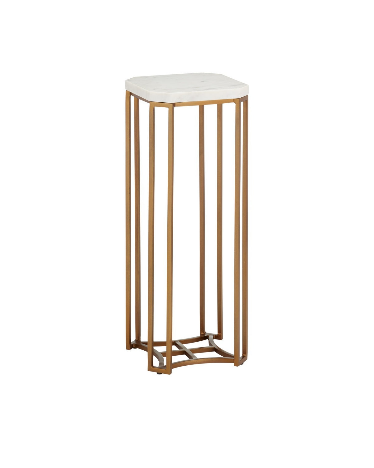 Currey and Company - 4000-0235 - Drinks Table - Ocho - White/Antique Brass