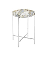 Currey and Company - 4000-0242 - Accent Table - Freya - Natural/Nickel