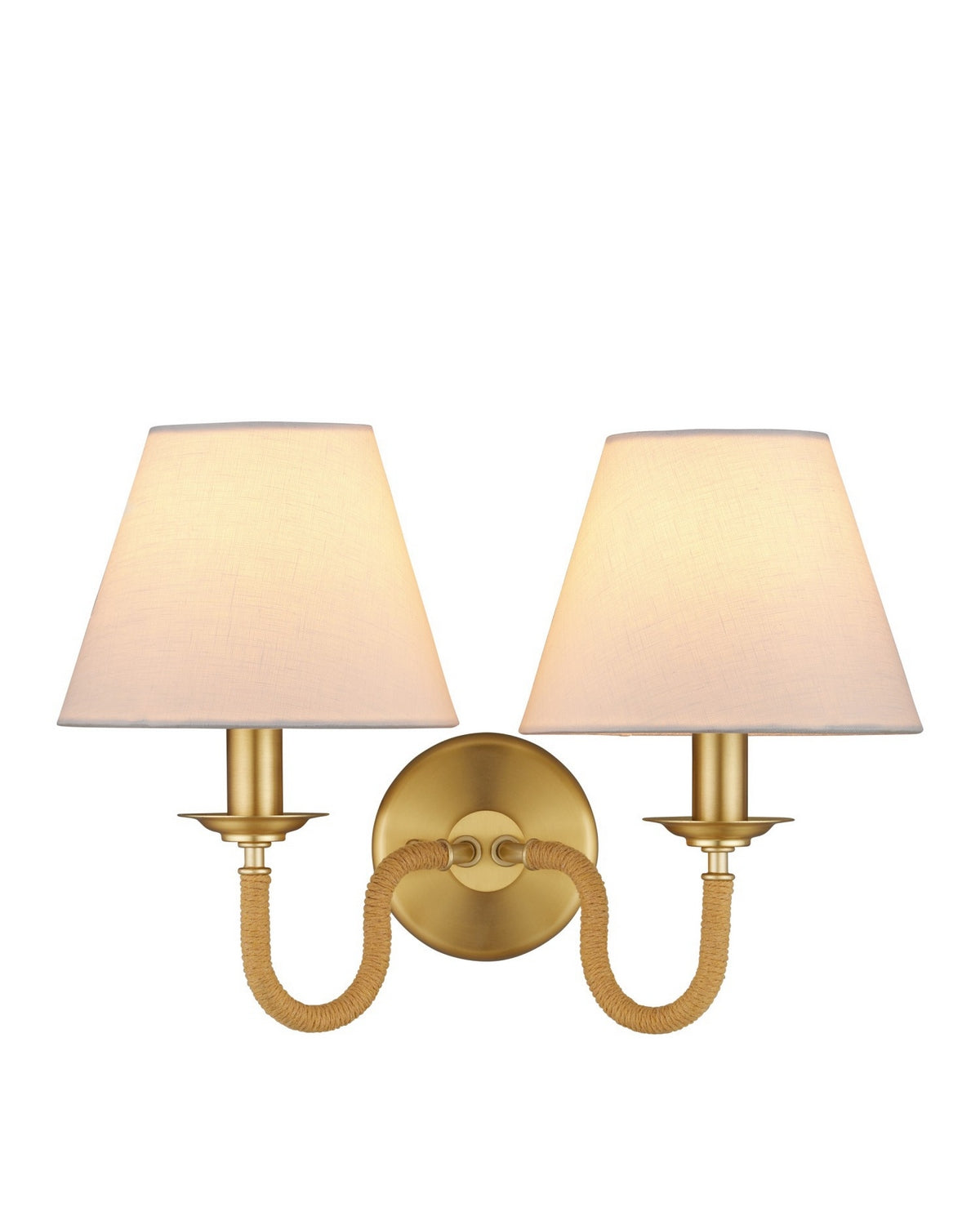 Currey and Company - 5000-0274 - Two Light Wall Sconce - Adala - Natural/Brushed Brass