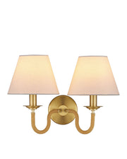 Currey and Company - 5000-0274 - Two Light Wall Sconce - Adala - Natural/Brushed Brass