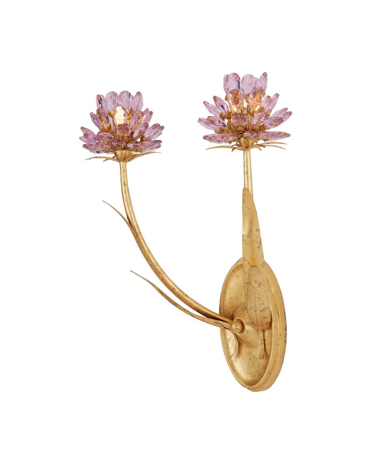 Currey and Company - 5000-0278 - Two Light Wall Sconce - Marilee - Pink/Dutch Gold Leaf