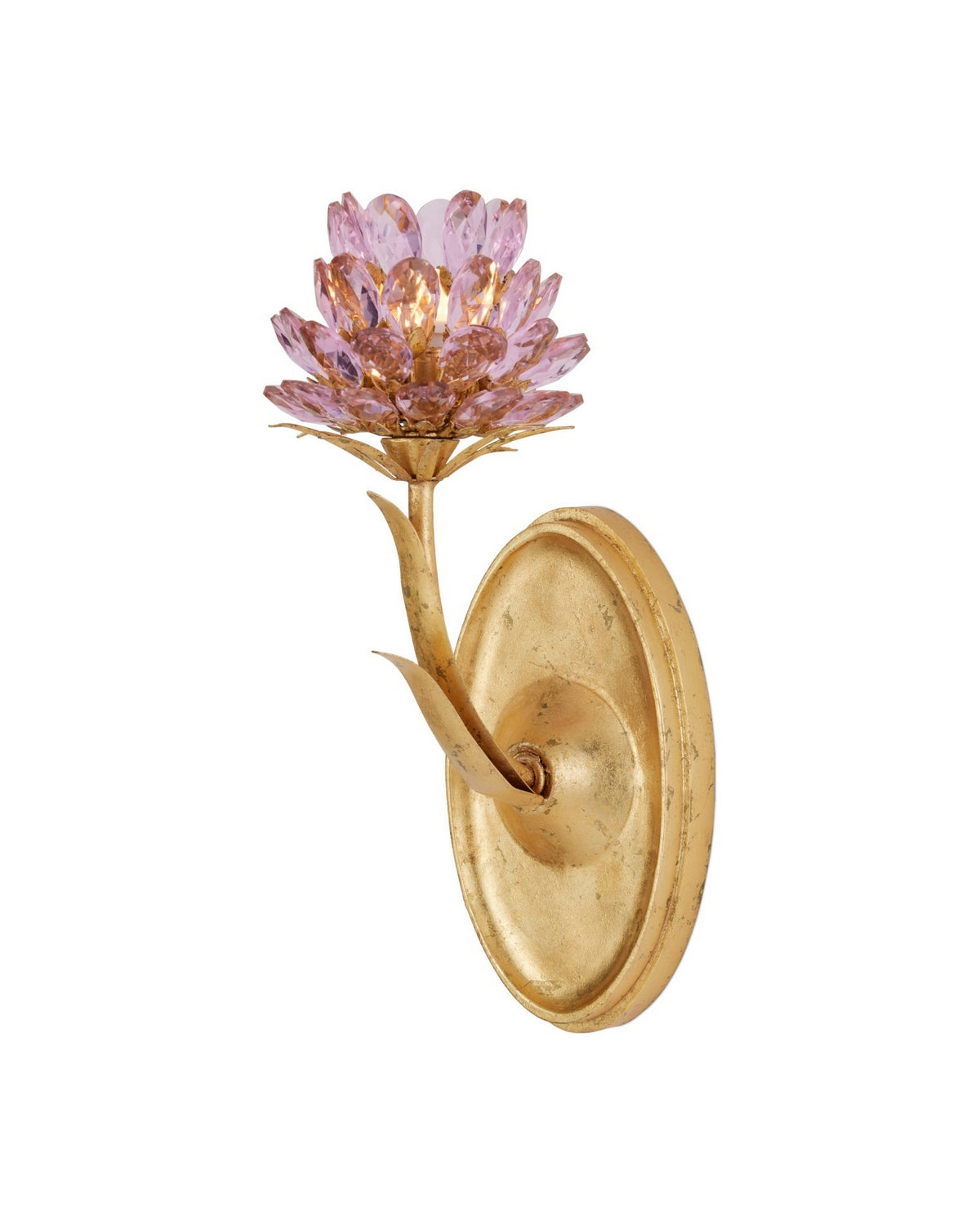 Currey and Company - 5000-0279 - One Light Wall Sconce - Marilee - Pink/Dutch Gold Leaf