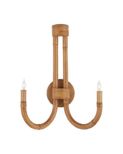 Currey and Company - 5000-0280 - Two Light Wall Sconce - Samsara - Natural/Saddle Tan