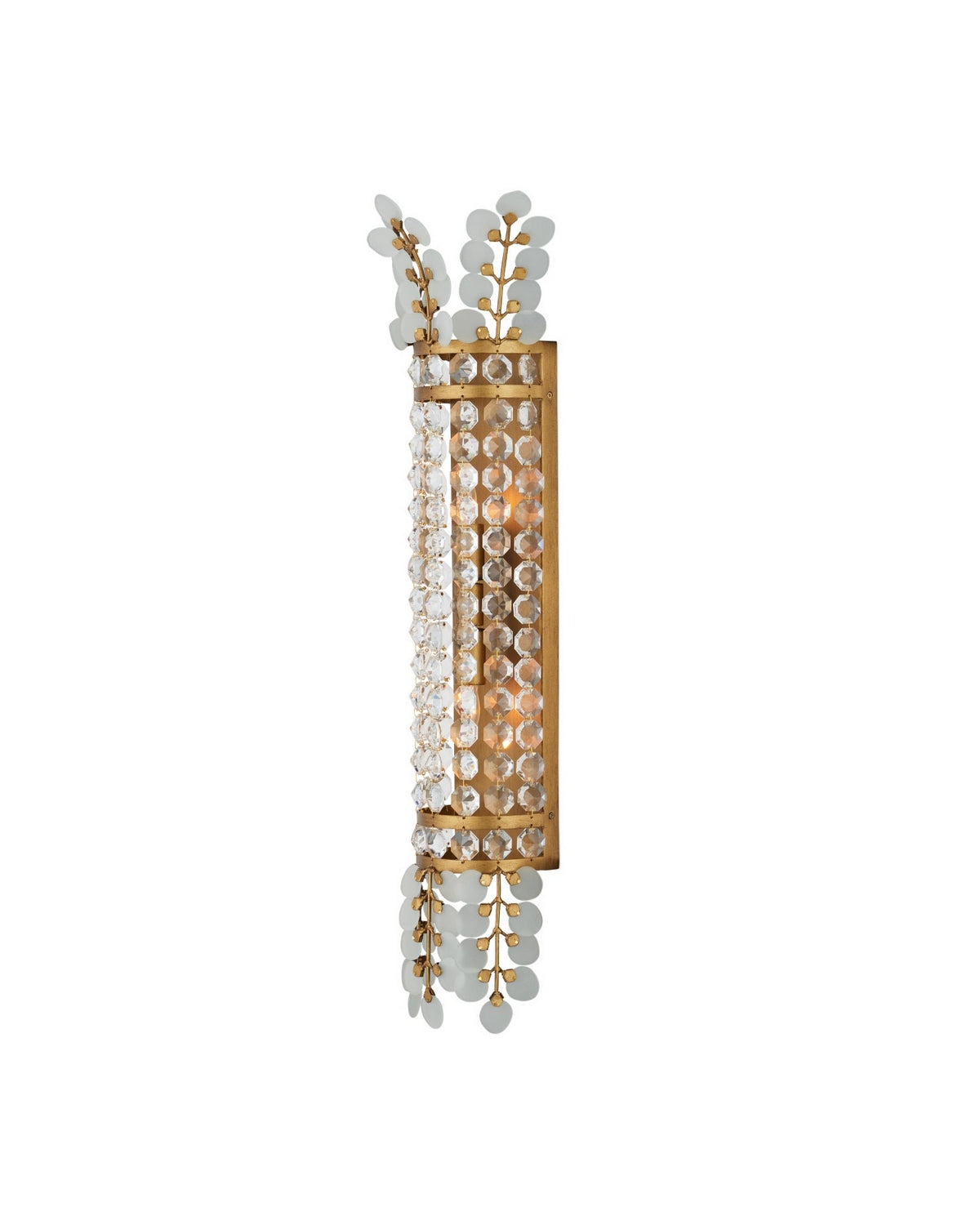 Currey and Company - 5000-0283 - Two Light Wall Sconce - Bradshaw - Frosted/Clear/Brass