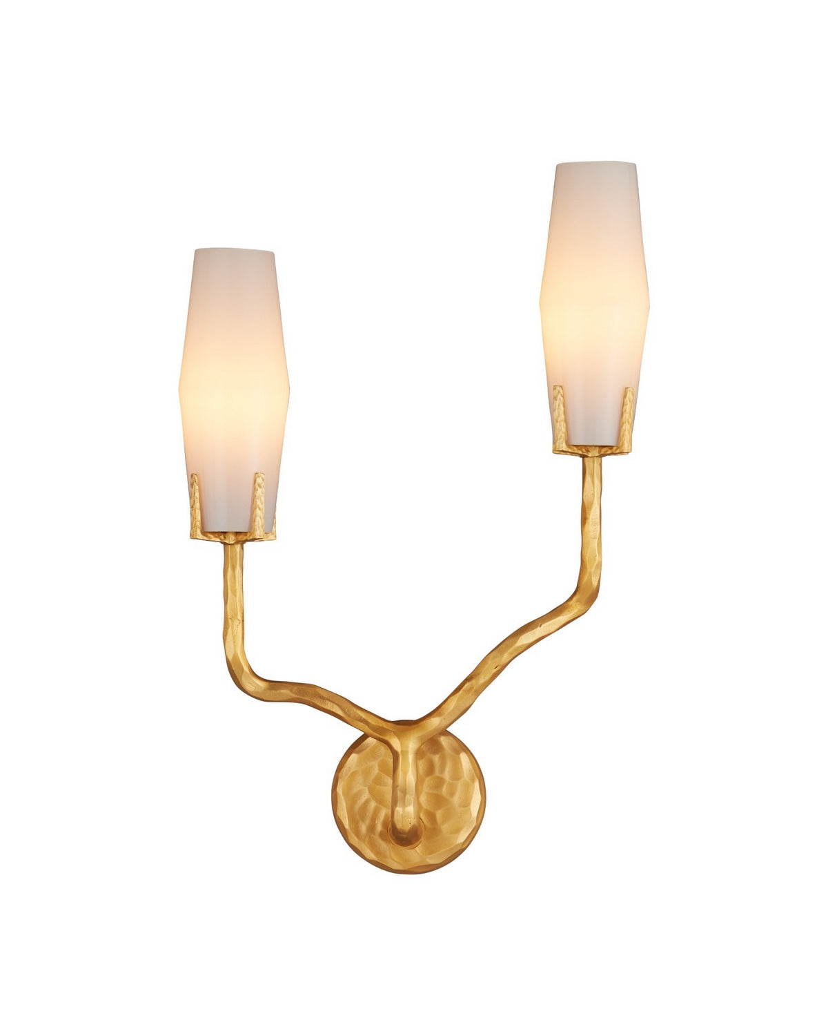 Currey and Company - 5000-0284 - Two Light Wall Sconce - Mathilda - White/Matte Gold