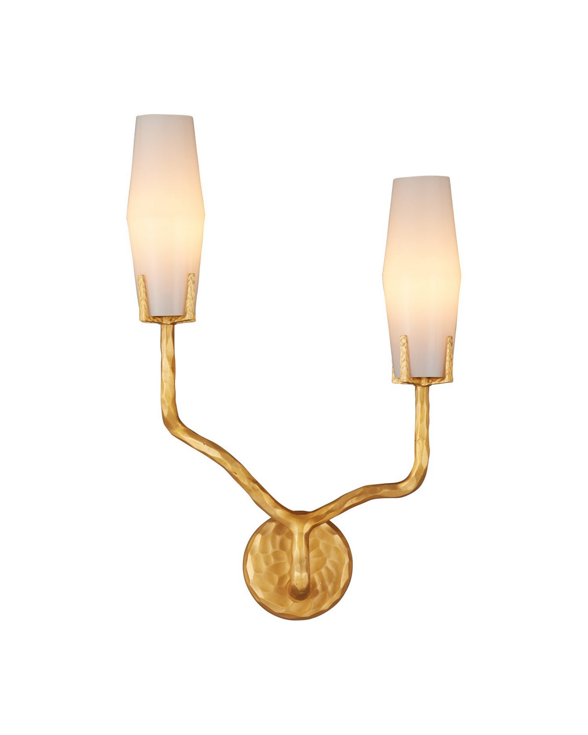 Currey and Company - 5000-0285 - Two Light Wall Sconce - Mathilda - White/Matte Gold
