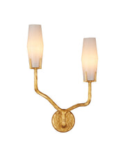 Currey and Company - 5000-0285 - Two Light Wall Sconce - Mathilda - White/Matte Gold