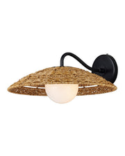 Currey and Company - 5500-0059 - One Light Wall Sconce - Barbary - Natural/Black/Frosted White