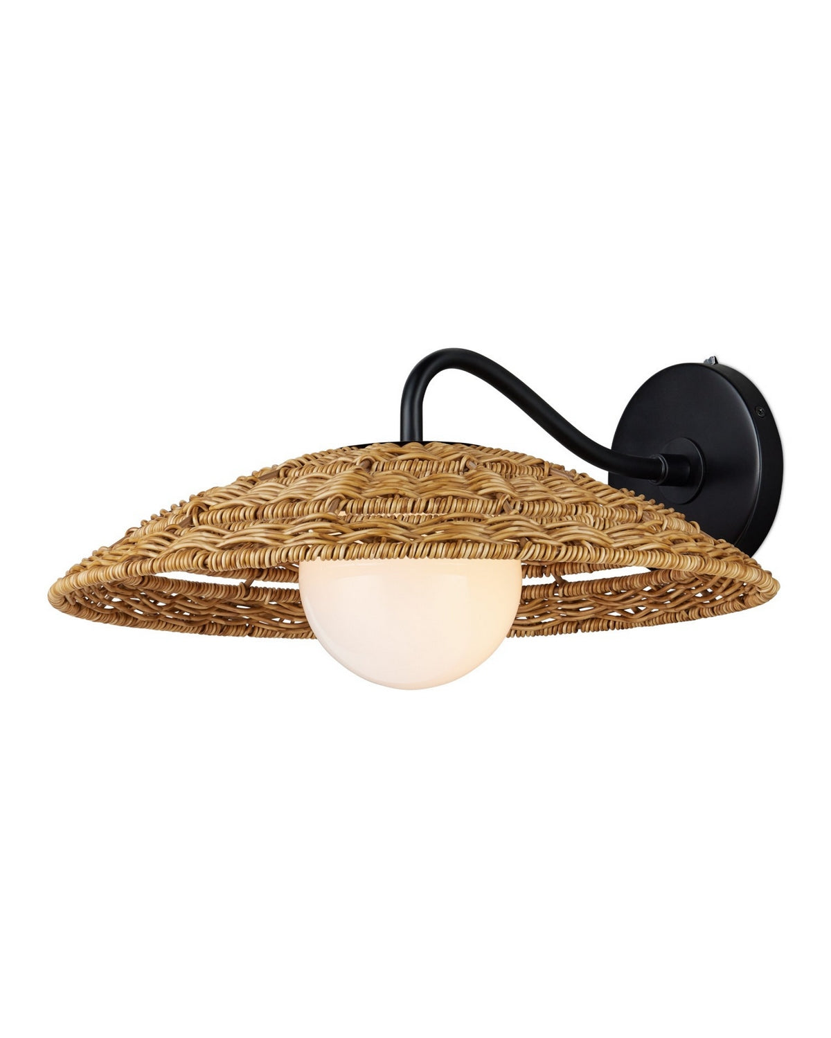 Currey and Company - 5500-0059 - One Light Wall Sconce - Barbary - Natural/Black/Frosted White