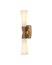 Currey and Company - 5800-0065 - Two Light Wall Sconce - Burrows - Opaque White/Antique Brass
