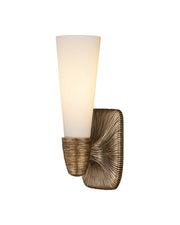 Currey and Company - 5800-0067 - One Light Wall Sconce - Bonaz - Opaque White/Antique Brass