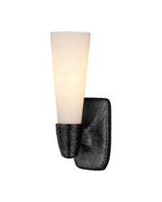 Currey and Company - 5800-0068 - One Light Wall Sconce - Bonaz - Opaque White/Oil Rubbed Bronze