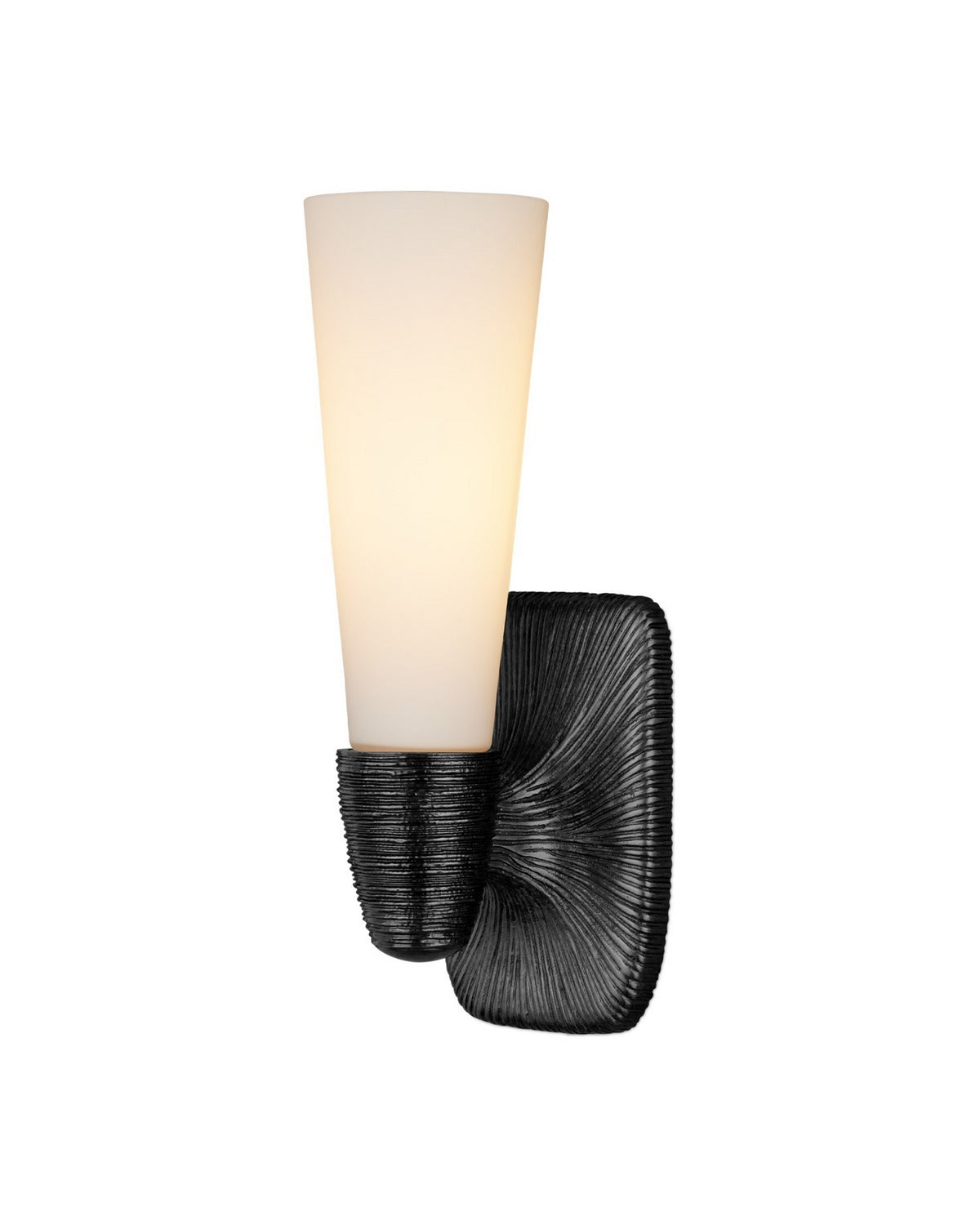 Currey and Company - 5800-0068 - One Light Wall Sconce - Bonaz - Opaque White/Oil Rubbed Bronze