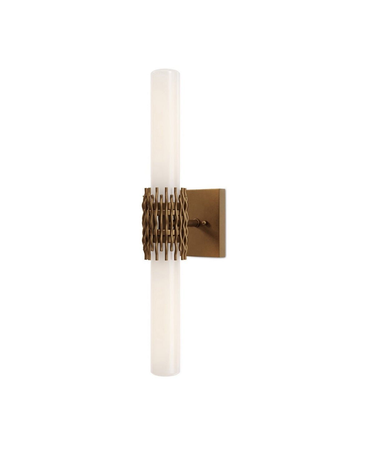 Currey and Company - 5800-0069 - Two Light Wall Sconce - Brietta - Opaque White/Antique Brass