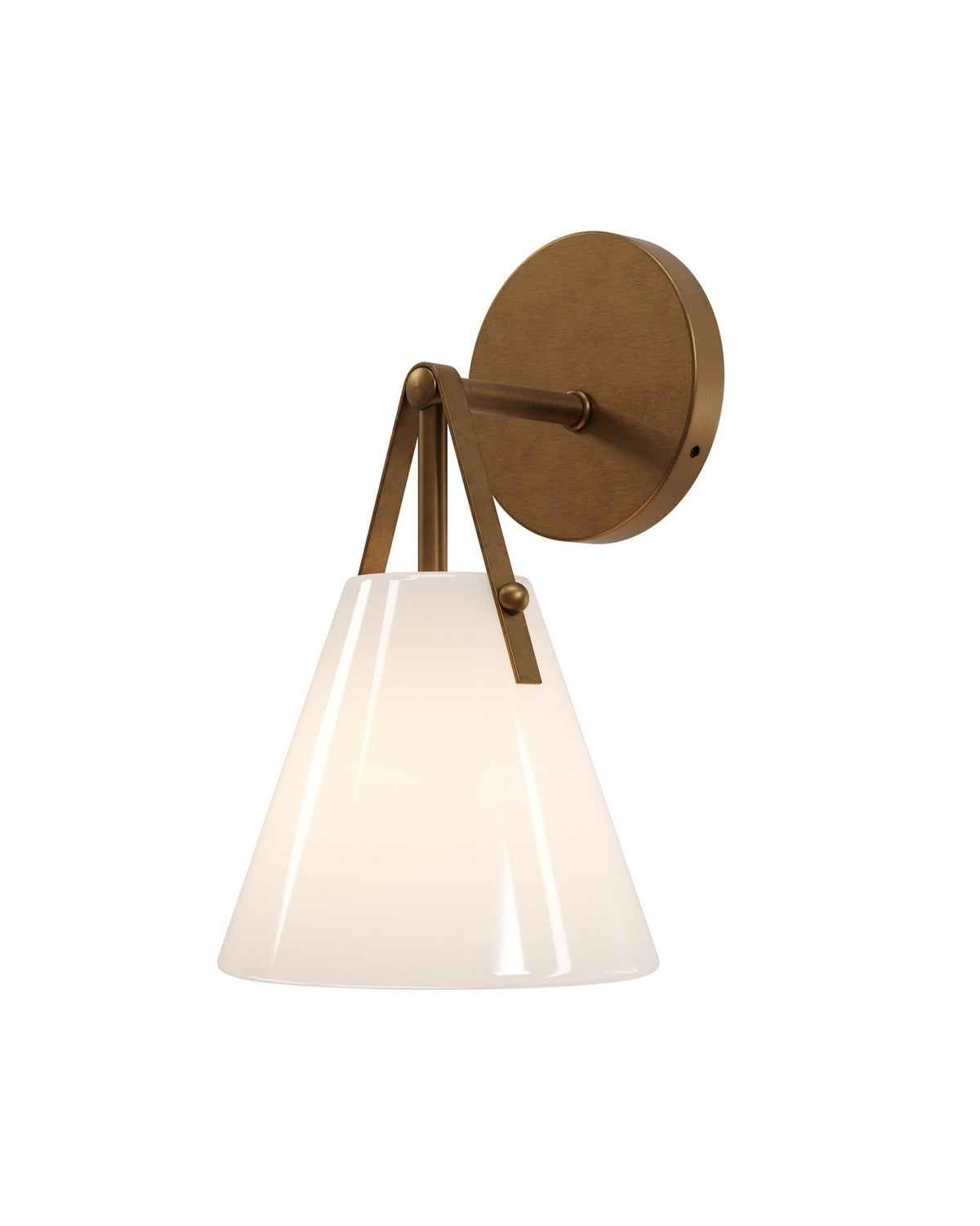 Currey and Company - 5800-0072 - One Light Wall Sconce - Bronwen - Opaque White/Antique Brass