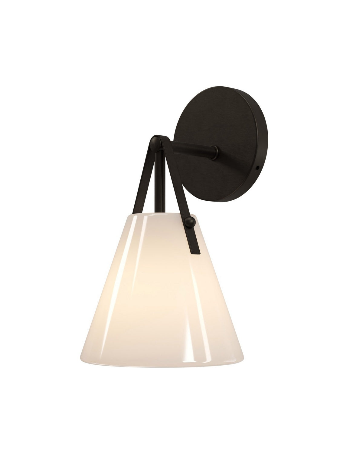 Currey and Company - 5800-0074 - One Light Wall Sconce - Bronwen - Opaque White/Oil Rubbed Bronze