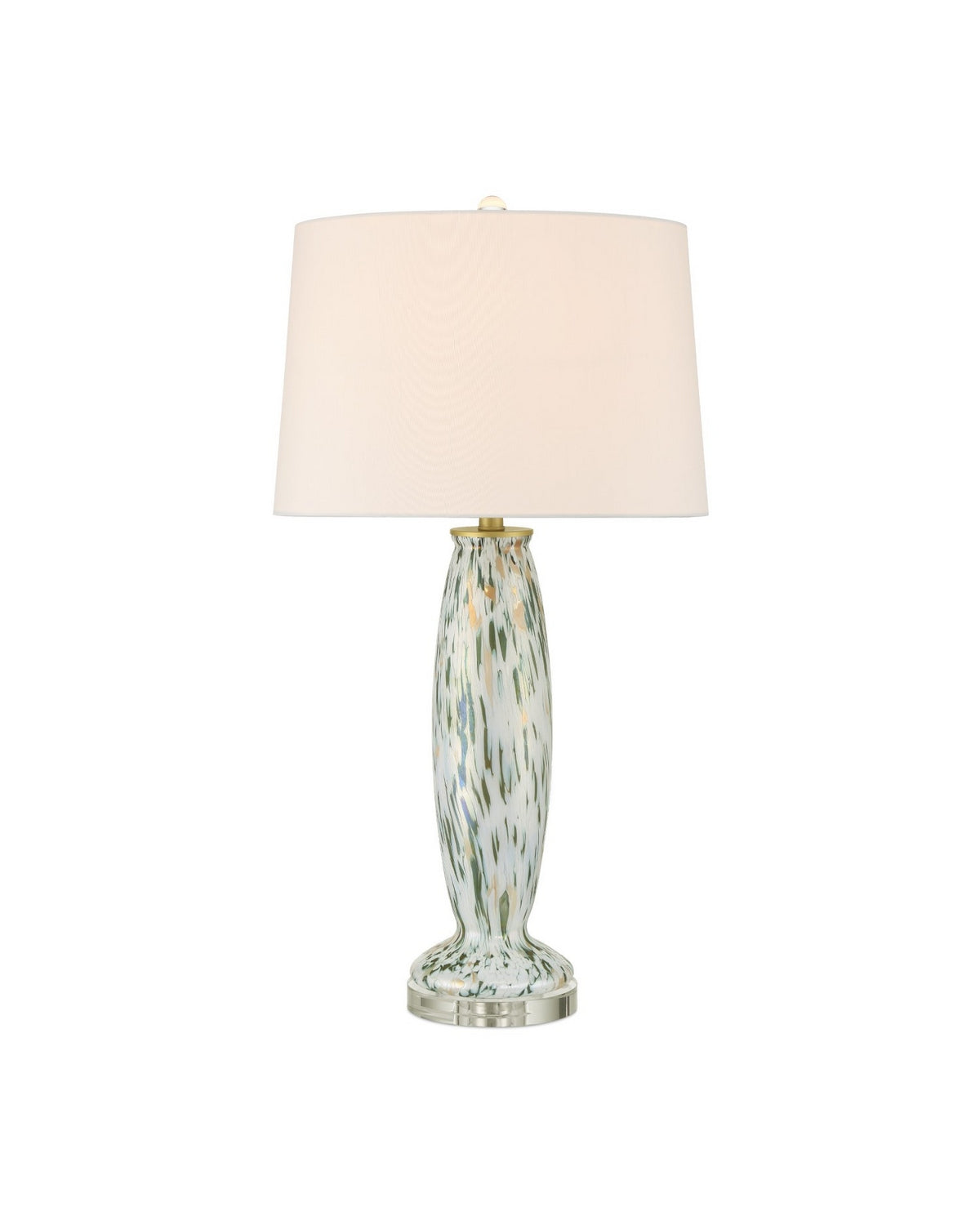 Currey and Company - 6000-1013 - One Light Table Lamp - Motte - White/Green/Pale Pink/Clear