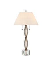 Currey and Company - 6000-1018 - Two Light Table Lamp - Mizner - Antique Brass/Clear