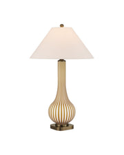 Currey and Company - 6000-1019 - One Light Table Lamp - Striae - Yellow/Off-White