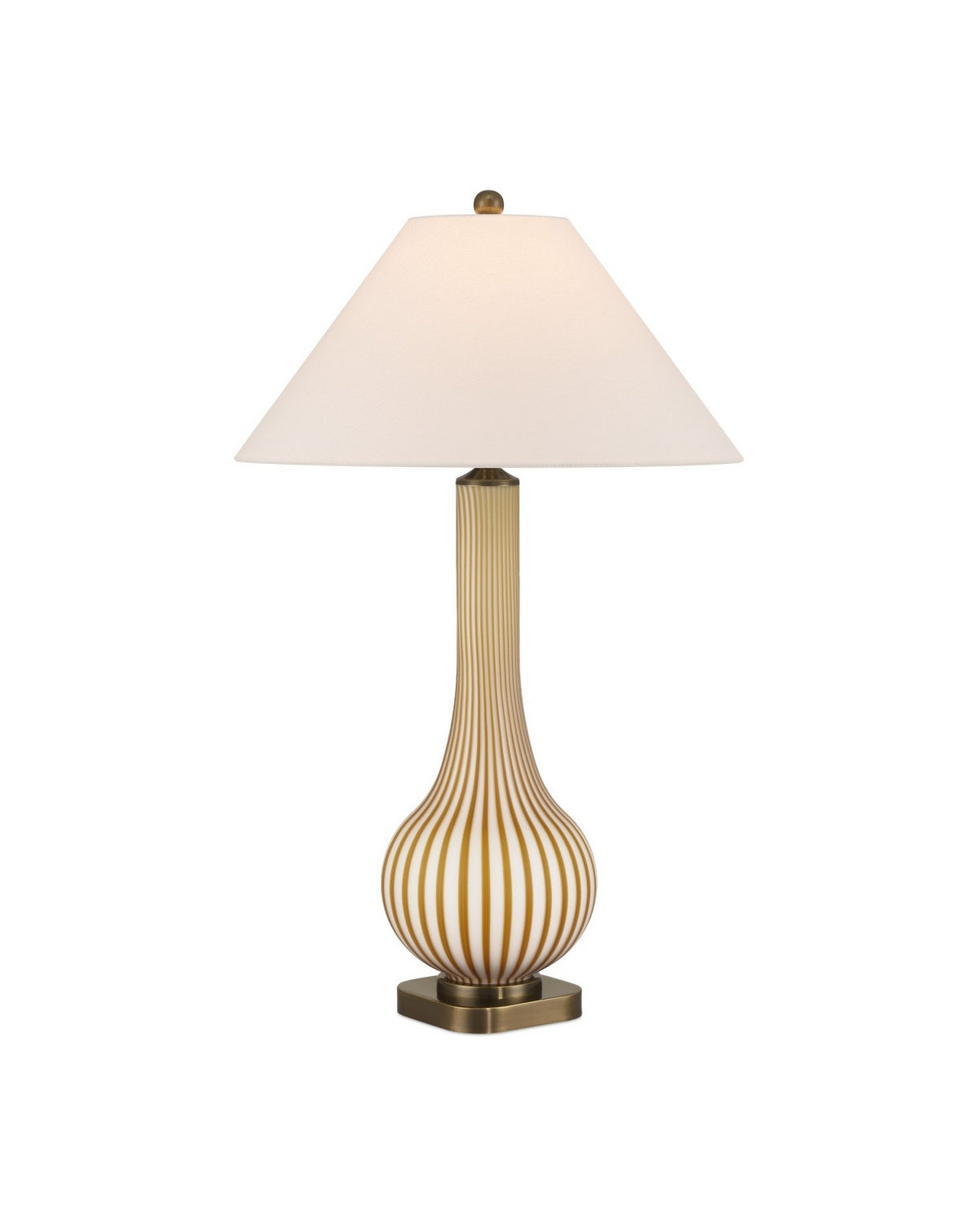 Currey and Company - 6000-1019 - One Light Table Lamp - Striae - Yellow/Off-White