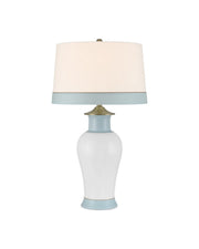 Currey and Company - 6000-1026 - One Light Table Lamp - Kora - White/Light Blue