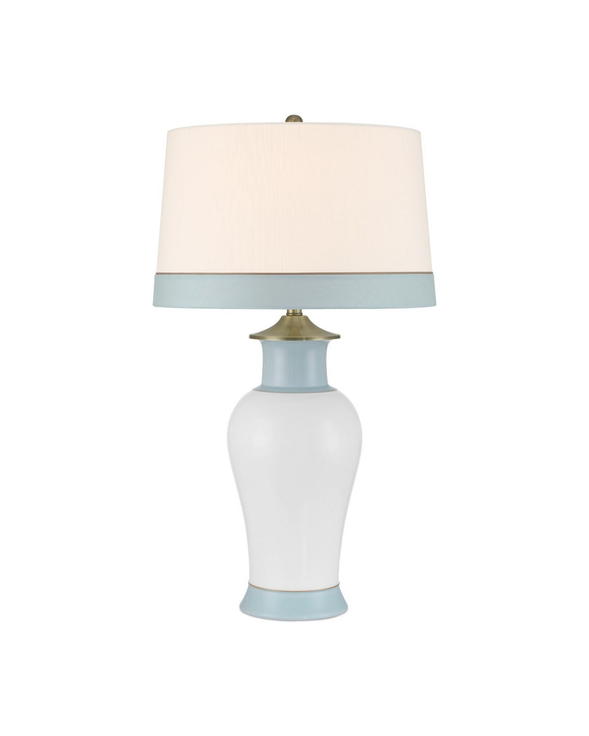Currey and Company - 6000-1026 - One Light Table Lamp - Kora - White/Light Blue
