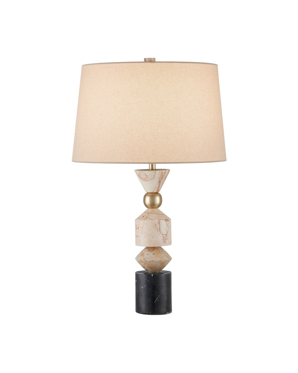 Currey and Company - 6000-1047 - One Light Table Lamp - Seguso - Natural/Black/Brass