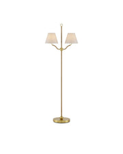 Currey and Company - 8000-0116 - Two Light Floor Lamp - Sirocco - Antique Brass/Natural