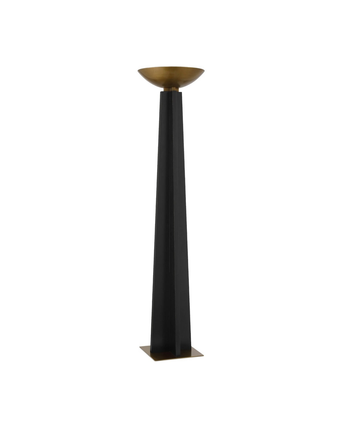 Currey and Company - 8000-0167 - LED Floor Lamp - Calyx Torchiere - Black/Antique Brass