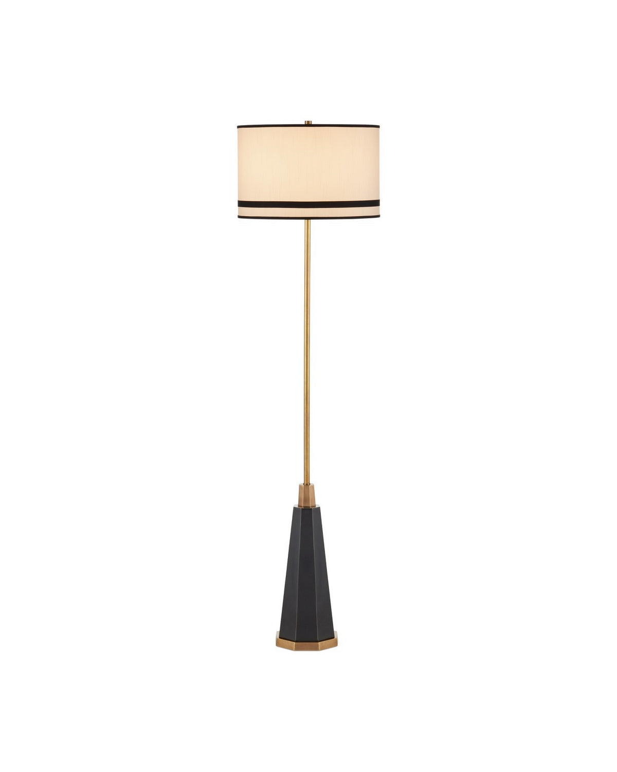 Currey and Company - 8000-0174 - One Light Floor Lamp - Gieves - Black/Bronze/Antique Brass