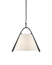 Currey and Company - 9000-0951 - One Light Pendant - Frey - Satin Black/Off-White