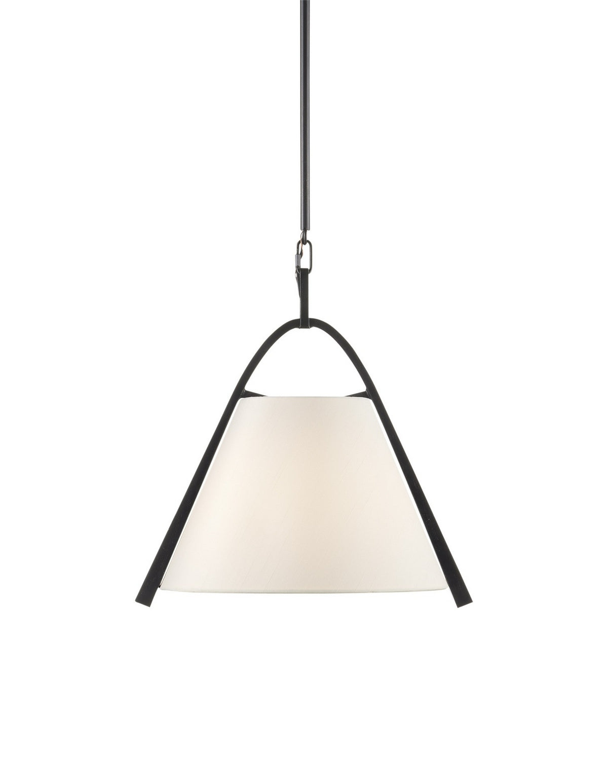 Currey and Company - 9000-0951 - One Light Pendant - Frey - Satin Black/Off-White