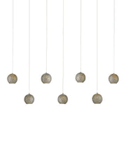 Currey and Company - 9000-1056 - Seven Light Pendant - Giro - Blue/Nickel/Silver