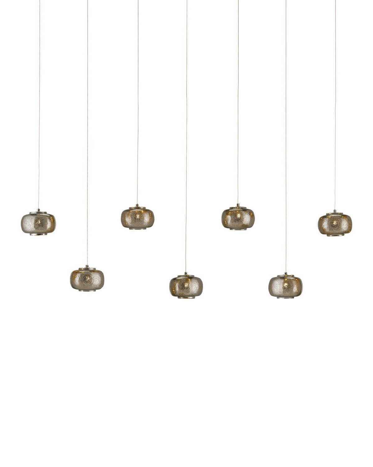Currey and Company - 9000-1057 - Seven Light Pendant - Pepper - Nickel/Silver