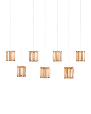 Currey and Company - 9000-1063 - Seven Light Pendant - Daze - Antique Brass/White/Silver