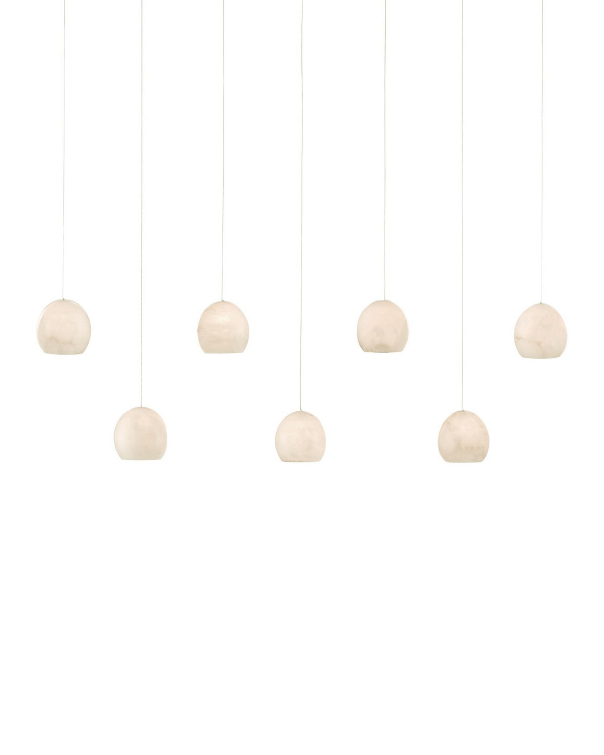 Currey and Company - 9000-1064 - Seven Light Pendant - Lazio - White/Silver