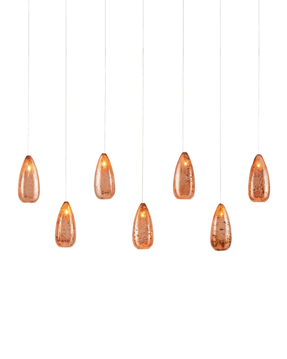 Currey and Company - 9000-1065 - Seven Light Pendant - Rame - Copper/Silver